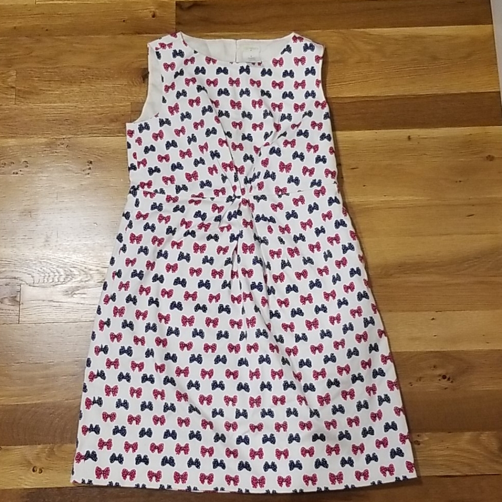 Jcrew dress with bows on it.